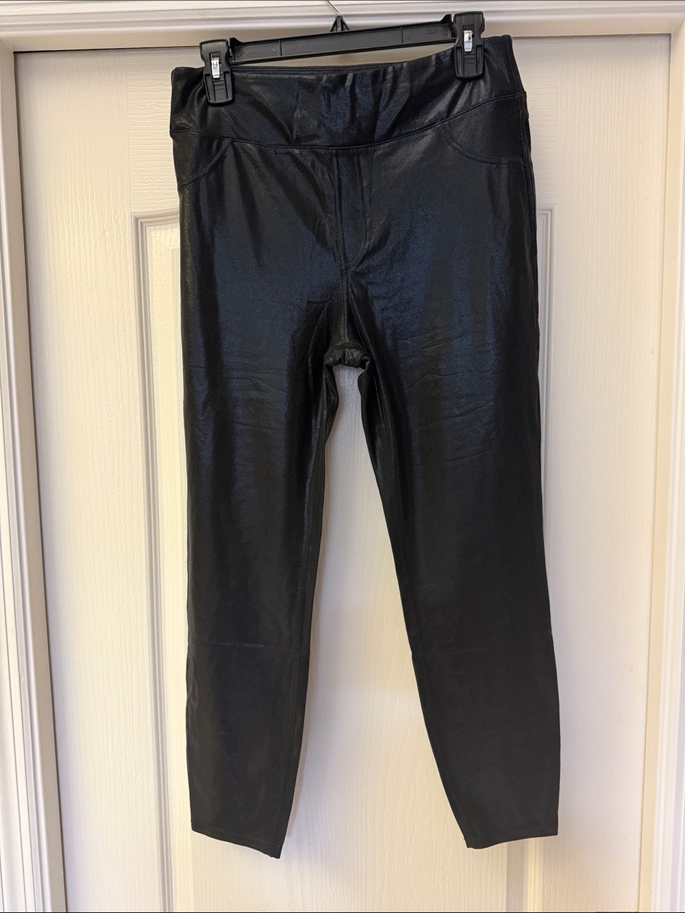 NWT HALARA Black Faux Leather Leggings